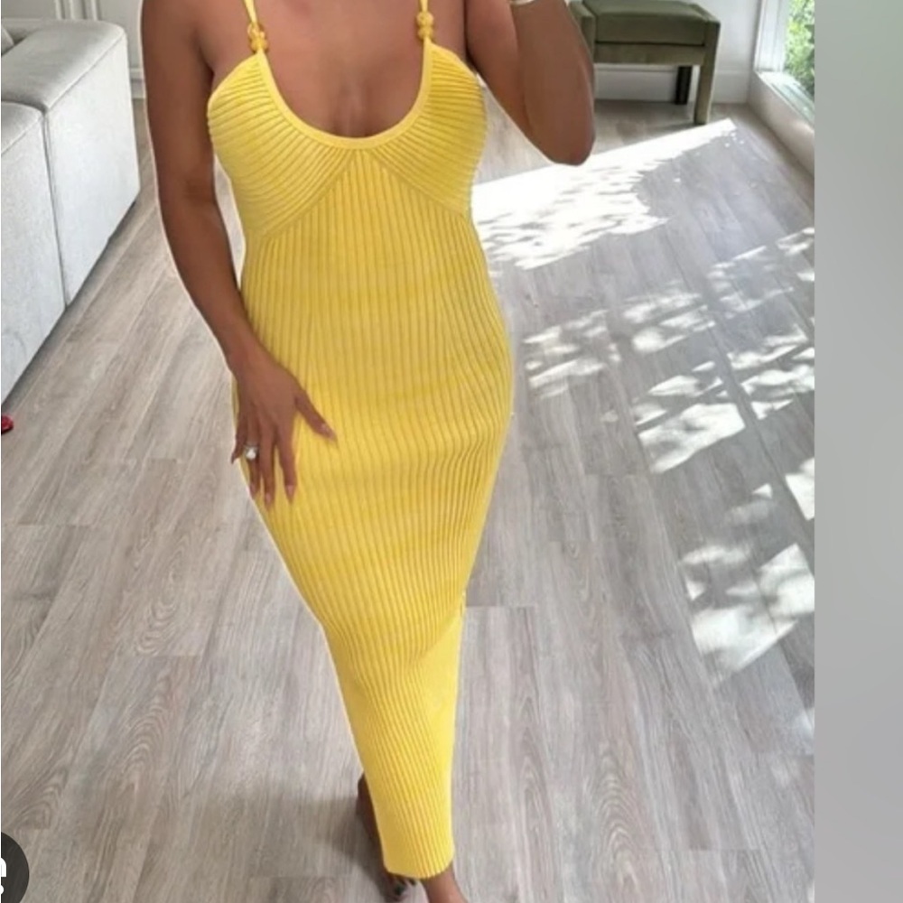 NWT - House of Harlow Yellow Ribbed Knit Dress
